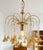 Vintage Gold Rain Chandelier with Crystals and Handmade Murano Glass Flowers, Italy, 1966 For Sale - Image 14 of 18
