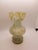 Vintage Swirl Colored Ruffled Edge Art Glass Vase...perfect for the kitchen table or a sideboard.