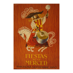 1960 Spanish Festival Poster, Fiestas De La Merced, Barcelona