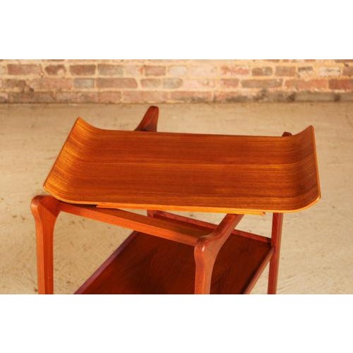 1960s Mid-Century Modern British Glider Teak Serving Trolley with Removable Tray from Paragon, 1960s For Sale - Image 5 of 10