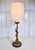 Mid-Century Modern Gilt Metal Lotus Table Lamp With New Shade, Italy For Sale - Image 4 of 8