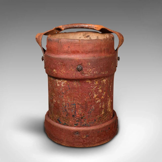 English 1910s Edwardian Antique English Leather Decorative Bucket For Sale - Image 3 of 11