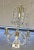 Mid 20th Century Pair of Crystal and Brass Two Light Candle Table Sconces on Marble Plinth For Sale - Image 5 of 10