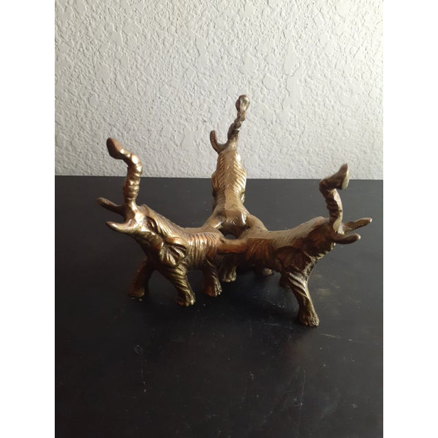 This is a GORGEOUS Art Nouveau Solid Brass Trunk Up Elephant Figurine Vase Holder. Can be used as Decorative Vase or Bowl...