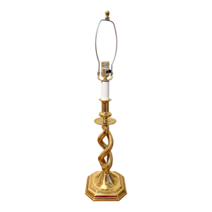 Vintage Brass Helix Barley Twist Table Lamp