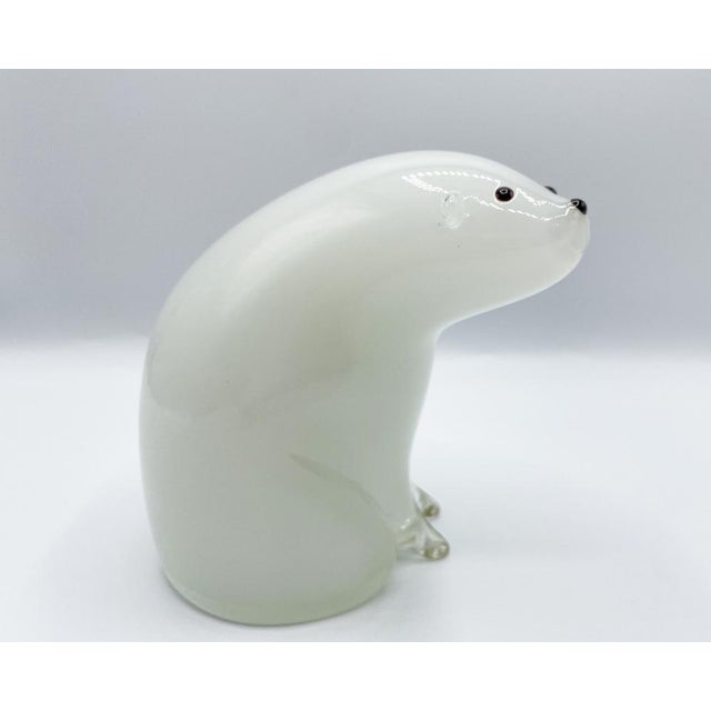 White Murano The Polar Bear Figurine, 1990s For Sale - Image 8 of 12
