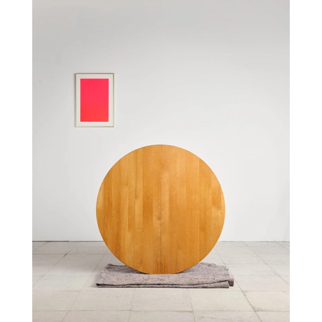 Round Extendable Dining Table in Oak by Hans J. Wegner, Denmark, 1970s For Sale - Image 6 of 18