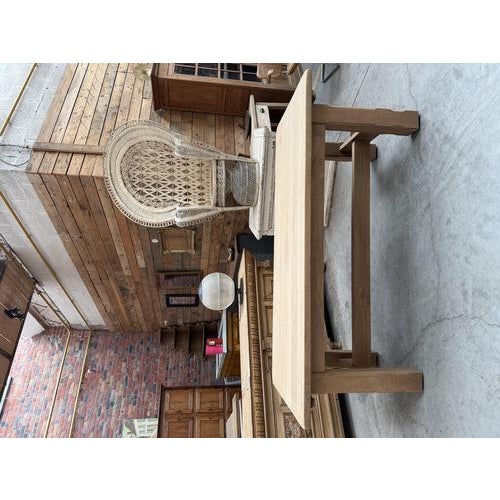Solid Oak Farmhouse Table For Sale - Image 4 of 14