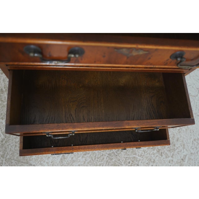 1950s English Yew Wood George III Style Bachelor Chest For Sale - Image 5 of 18