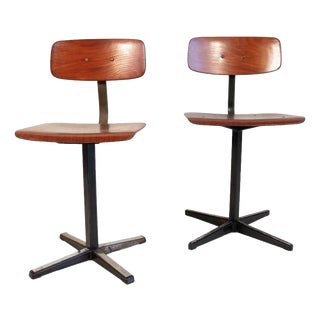 Industrial School Chairs, 1960s, Set of 2 For Sale