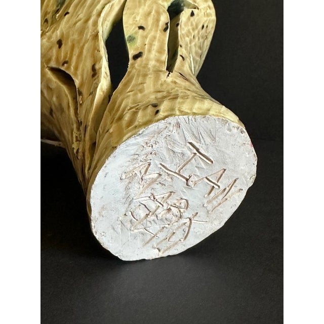Ceramic Support an Artist! Hand Made Monstera Leaf Ceramic Vase Artist Signed For Sale - Image 7 of 7