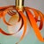 Metal Modernist French Orange Metal Ribbon Hanging Lamp, 2000s For Sale - Image 7 of 14