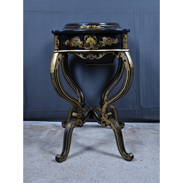 Napoleon III Painted Wooden Worktable, Mid-19th Century For Sale - Image 13 of 18