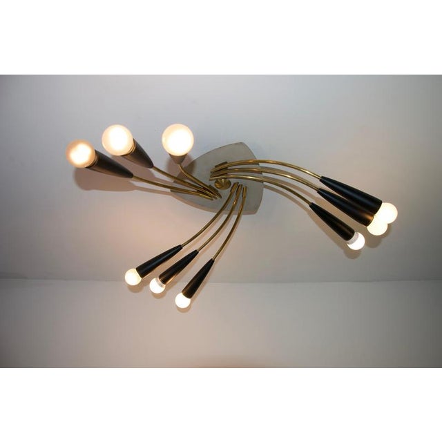 Mid-Century Brass Sputnik Ceiling Lamp, Germany, 1950s For Sale - Image 6 of 14