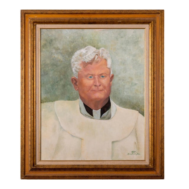 Catholic Priest Portrait Sterling Reis For Sale