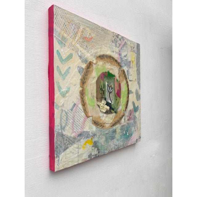 2020s Modern Encaustic and Collage Painting 'Home Grown' For Sale - Image 5 of 8