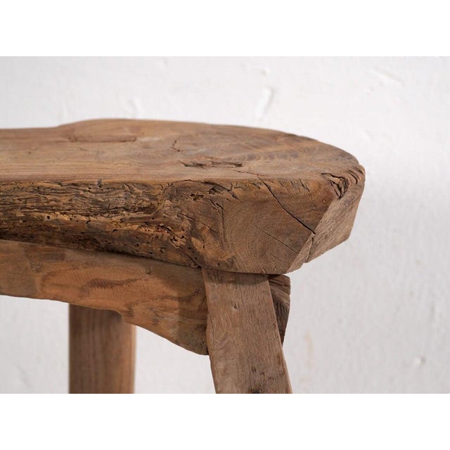Wood Antique Chinese Elm Stool, 1900s For Sale - Image 7 of 9