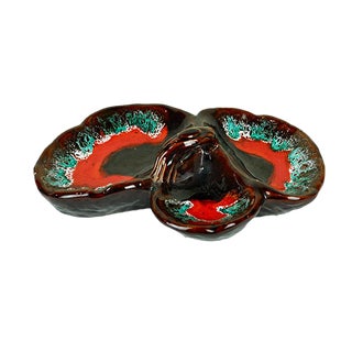 Red and Brown Hors d'oeuvre from Vallauris, 1960s For Sale