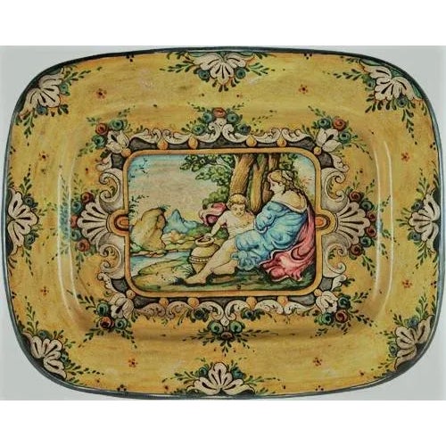 1990s Italian Hand Painted Ceramic Wall Plate For Sale - Image 10 of 10