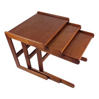 Teak Nesting Tables, Denmark, 1960s, Set of 3 For Sale