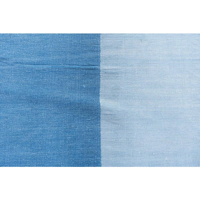 Doris Leslie Blau Vintage Indian Dhurrie Blue With Blue Flatweave Cotton Rug For Sale In New York - Image 6 of 8