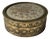 Antique Victorian Circular Trinket in Gilt Bronze & Embroidery, 1890s For Sale