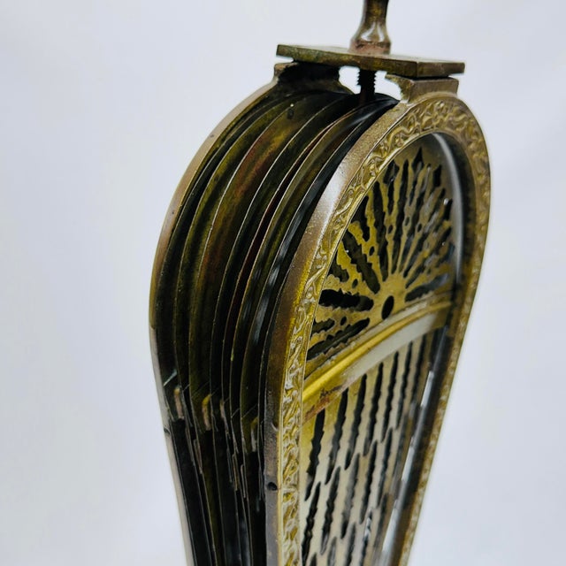 19th Century Gilt Bronze Brass Victorian Peacock and Sphinx Fire Screen Fan For Sale - Image 12 of 18