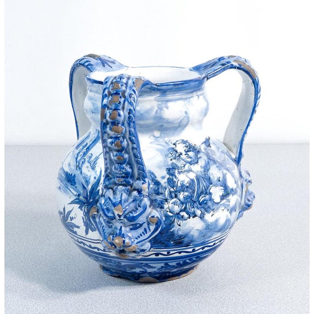 3-Handled Majolica Vase by Alba Docilia for Albissola For Sale - Image 6 of 18