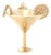 14k Yellow Gold Martini Glass Charm With Straw & Lemon Slice For Sale