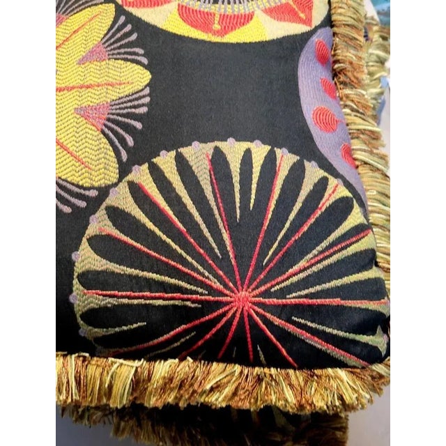 Atomic Boho Mandala Embroidered Toss Pillows - a Pair For Sale - Image 4 of 8