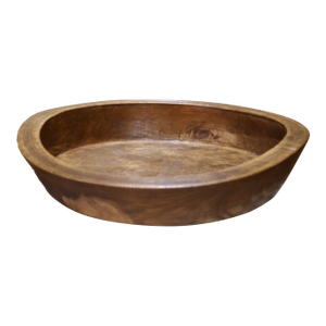 19th Century French Hand-Carved Patinated Elm Dough Bowl or Fruit Basket