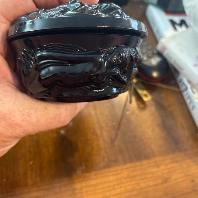 Art Deco Rare Art Deco Trinket Box Attributed to Curt Scholdt Glass Works Circa 1930 For Sale - Image 3 of 5