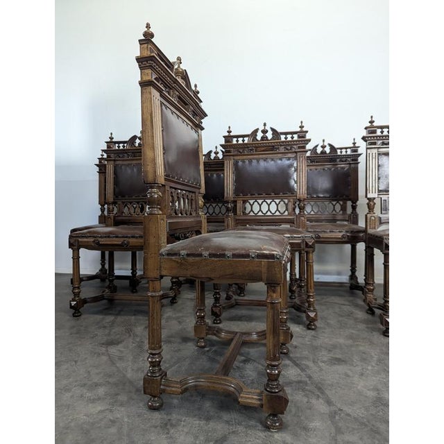 Renaissance Chairs in Solid Walnut, Set of 8 For Sale - Image 10 of 15