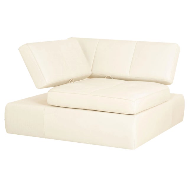 Square Up Leather Armchair from FSM For Sale