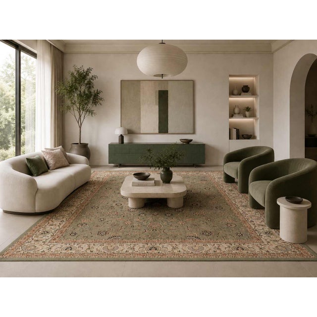 Pasargad DC Fine Hand Knotted All Over Design Rug For Sale - Image 4 of 4