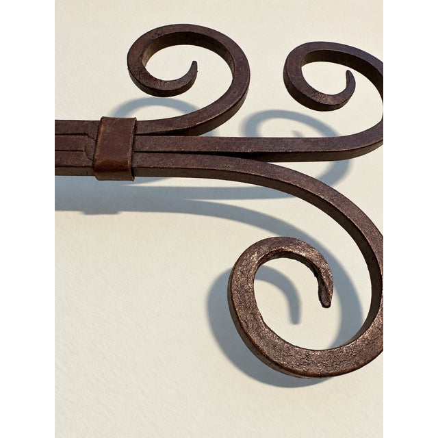 Large Antique Hand-Painted Leather Wall Hanging – Neoclassical Arabesque Motif For Sale - Image 11 of 13