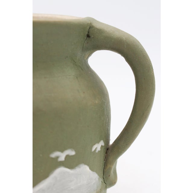 1960 North Carolina Cameo Decorated Small Pottery Pitcher by Walter Stephen For Sale - Image 9 of 11