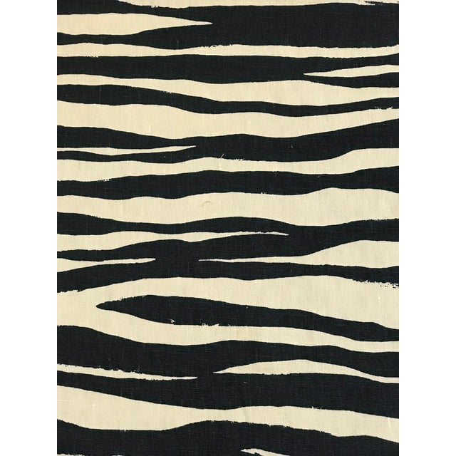 Kate Spade “Mona Zebra” Navy Linen Fabric 6 Continuous Yards Chairish