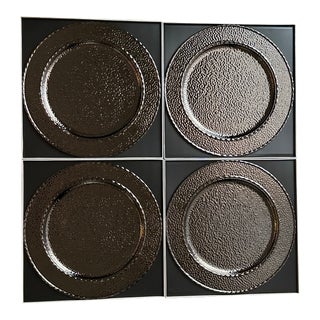 Michael Aram Hammertone Black Chargers- Set of 4 For Sale