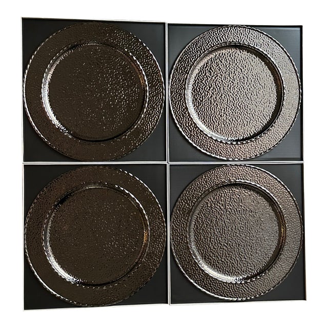 Michael Aram Hammertone Black Chargers- Set of 4 For Sale