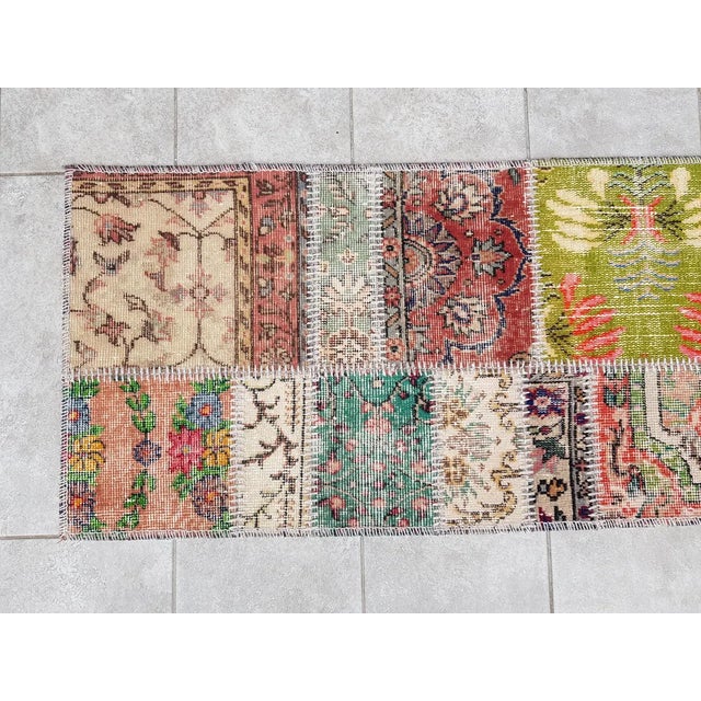 Yellow Mid 20th Century Bohemian Oushak Wool Runner Rug For Sale - Image 8 of 10