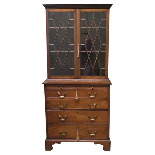 Brown Bachelors Secretaire Bookcase in Mahogany For Sale - Image 8 of 8