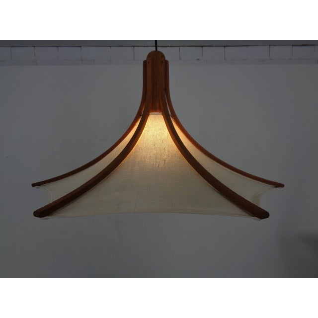 Adjustable Counterweight Pendant Lamp in Teak from Domus, Germany, 1960s For Sale - Image 6 of 15