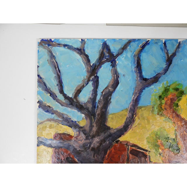 Contemporary Expressionist Joshua Tree Red Shed Landscape Painting For Sale - Image 4 of 9