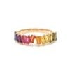 Rainbow ombre sapphire baguette half eternity band ring gold Natural sapphire rainbow ombre zig zag ring gold Rainbow...