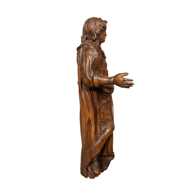 Flemish Baroque Carved Oak Figure Of A Scholar For Sale In Boston - Image 6 of 12