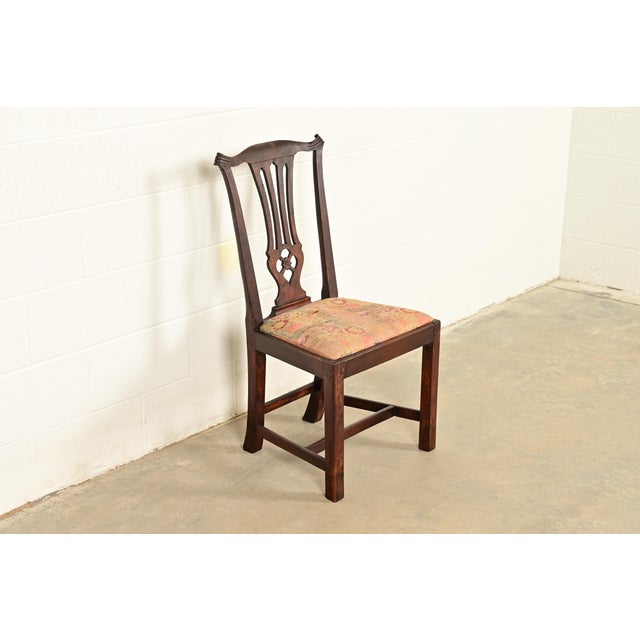 English 18th Century Antique Thomas Chippendale Period Carved Mahogany Side Chair or Dining Chair For Sale - Image 3 of 12