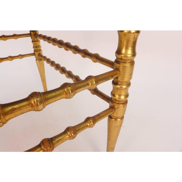 Gold 1970s Italian Gold Leaf Bamboo Corner Chair For Sale - Image 8 of 10