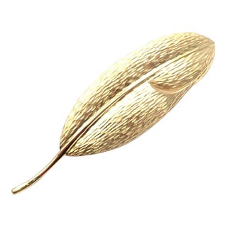 Tiffany & Co. Angela Cummings 18k Yellow Gold Leaf Pin Brooch For Sale