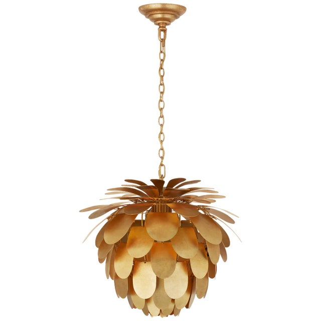 Cynara Small Chandelier in Gild Designer: Chapman & Myers Canopy: 5.5" Round Mounting: Chain Shade Detail: No Option...